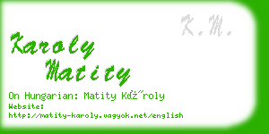 karoly matity business card